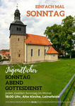 Alte Kirche Leinefelde mit Text zum Jugendgottesdienst, der jeden zweiten Sonntag um 18 Uhr in Leinefelde stattfindet.