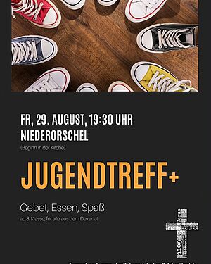 Am kommenden Freitag laden wir euch alle ein zum JUGENDTREFF+ nach Niederorschel.

Mit Gebet, Essen, Spielen und...